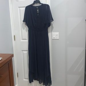 Express Smocked Waist V-Neck Midi Dress and IT IS WASHABLE